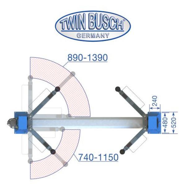 Twin Busch 2-Säulen-Hebebühne 4.2t – Basic-Line – automatische Entriegelung TW242E